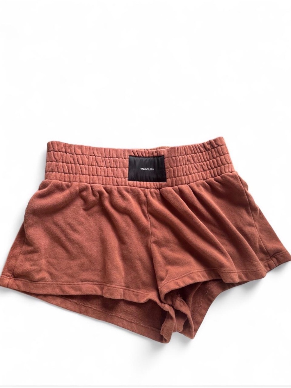 TALENTLESS Camel High Waisted Elastic Boxing Style Athletic Shorts
